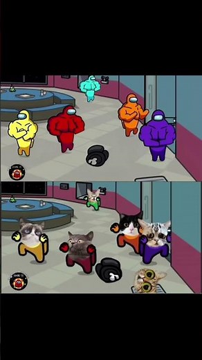 Among Us Buff Distraction and Among Us But It's Impostor Cats #funny #gaming
