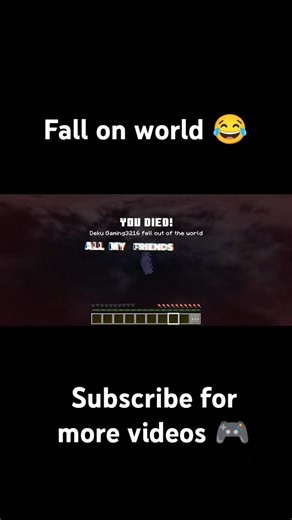 fall on world 😂😂 new video is out check ✔️ the link 🔗#minecraft #minecraftshorts #shorts
