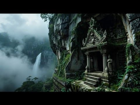 Relaxing Music with Harmonic Xylophone & Banjo | Calming AI-Generated Fantasy Shrine Scenery