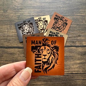 Man of Faith Patch, Lion Cross Leather Patch, Christian Patch for Hats Bags Jackets, Faith-based Gift for Men - Etsy