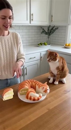 at Loses Its Mind After Human “Cuts” a Cat 😳🍰