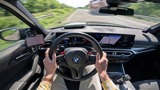 BMW M2 manual driving fast on Autobahn