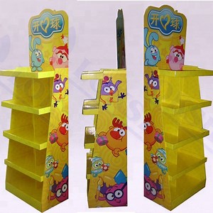 [Hot Item] POS Portable Cardboard Paper Floor Display Stand Balls Toys Display Rack OEM Fsdu Retail Fixture