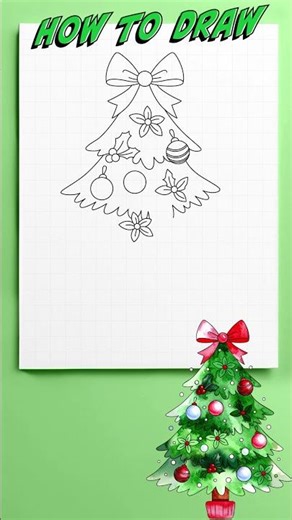 How to Draw a Christmas Tree 🎄 Easy Drawing for Kids Step by Step