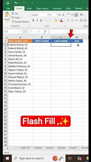 Flash Fill in Excel – Smart Data Filling Trick