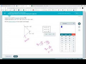 Finding angle measures of an isosceles triangle given angles with variables
