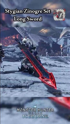 Stygian Zinogre Set - Long Sword [MHW: Iceborne] #monsterhunter #showcase #armor #sword #shorts