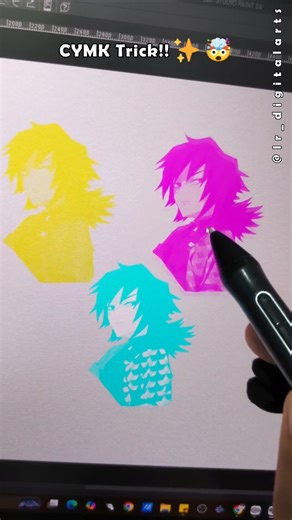 WHY?? CYMK Mix #digitalart #shorts #drawing #art #digitaldrawing #csp
