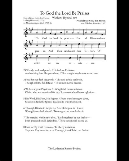 To God the Lord Be Praises (short)