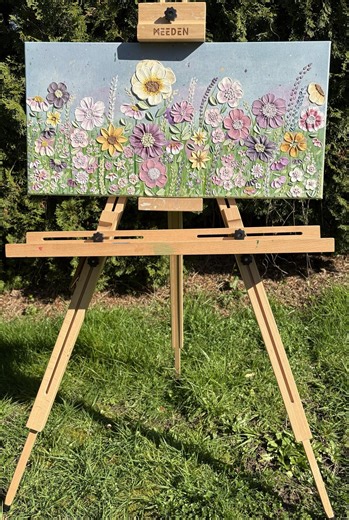 Textured Wildflower Meadow Painting | Original 3D Floral Canvas Art - Etsy