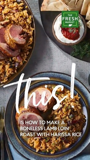 Hop into Easter with a culinary delight! Our Boneless Lamb Loin Roast with Harissa Rice is the perfect centerpiece for your holiday feast. 🍽️✨ 🟢RECIPE: https://bit.ly/3Vn3VtW | The Fresh Market