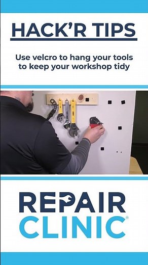 HACK'R TIPS - Use velcro to hang your tools to keep your workshop tidy.