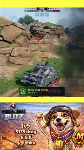 Wot blitz obj.268 #1v5 #games #gaming #pc #wot #gamer #wotblitz #streamer #win #kolobanov #clutch