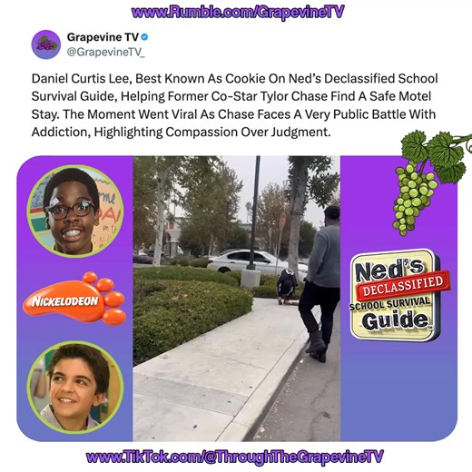 Daniel Curtis Lee, best known for his role on Ned’s Declassified School Survival Guide on Nickelodeon, shared a deeply moving moment that has resonated far beyond nostalgia. In an emotional video circulating online, Lee is seen standing beside his former cast mate, Tylor Chase, quietly helping him check into a motel to ensure he had a safe place to stay during an incredibly vulnerable time. The gesture was simple, yet powerful — a reminder that compassion doesn’t fade when the cameras stop rolli