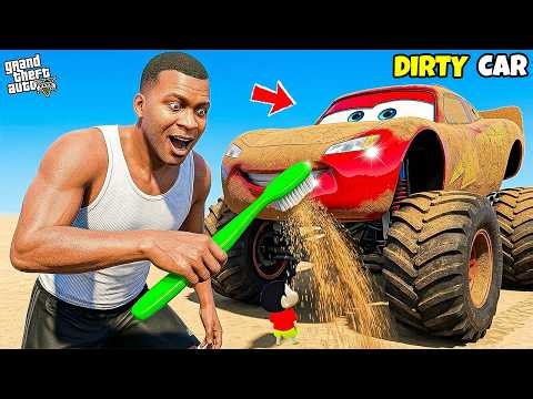 Franklin Find Dirty MC QUEEN Monster Truck😱 and Try to Restore it