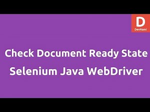 Check document ready state Selenium Java