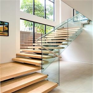 [Hot Item] Stringer acero construir moderno de vidrio escaleras de vidrio flotante de madera escaleras de madera flotante de ancho de vía recta escalera escalera interior Designs