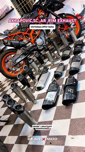 CHRISTMAS OFFER SALE FOR EXHAUST ALL MODEL IN STOCK at cheap price @GearxMod insta id gear_x_mod