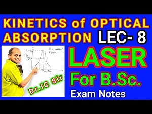 KINETICS of OPTICAL ABSORPTION || LASER || The Weird Physics of Optical Absorption Lasers || L-8