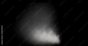 Looping thick smoke rising up. 3D generated animation fx. Has alpha channel (ProRes, 4K only) for easy compositing.