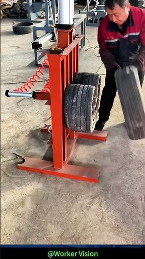 The process of packing used tires. #factory #machine #workers