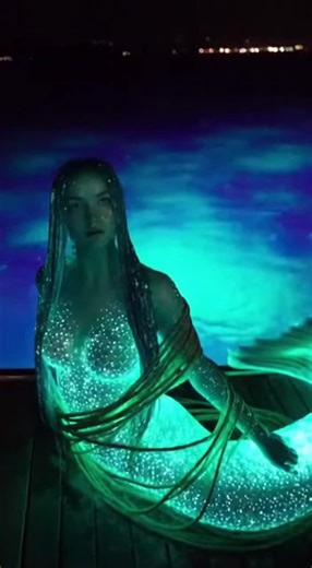 “Real or CGI? You decide.” 🌊👁️ #mermaid #nightsea #caughtoncamera #oceanmystery