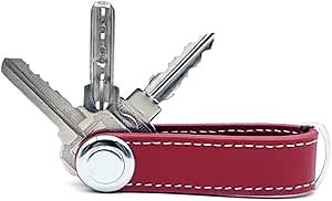Compact Key Holder - Stylish & Practical Pocket Key Organizer With Secure Locking Mechanism. (Red)
