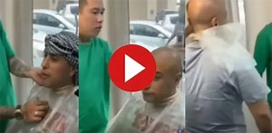 Viral video: Barber slaps man for hilarious reason during haircut