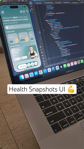 Health Snapshot UI In Flutter 💓💪 #flutter #health #shortvideo