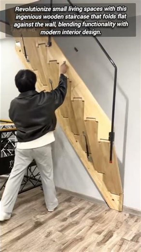 Innovative Folding Wooden Staircase For Minimalist Compact Home Living
