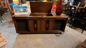 RCA Finlandia late 1960s stereo console. Their top-of-the-line unit both electronically and physically. Completely professionally refurbished electronics should last 30 more years. Walnut cabinet has sliding doors. The top will be be refinished next week. 72 inches long, 30 tall, 22 tall. $1895 | Kaboodle Home