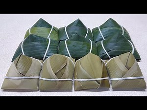 How to Wrap Ba Chang Pyramid Rice Dumplings with a DIY Mold and Tying Technique - Pyramid Sticky ...