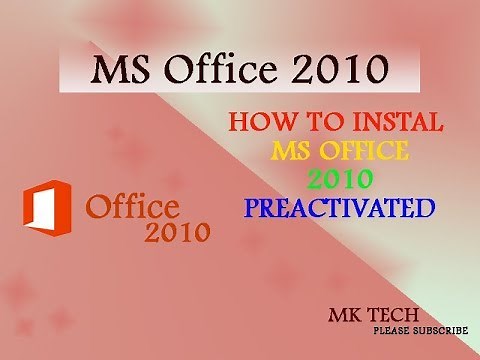 Easy to instal the MS OFFICE 2010 PREACTIVATED in windows 10