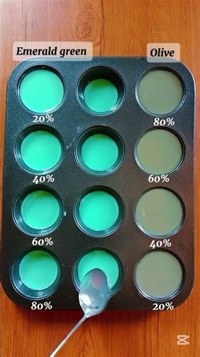 Green Symphony: The Calm of Emerald × Olive Harmony 💫#colormixing #colorpalette #colormixingmagic