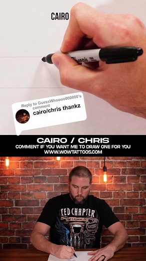 Cairo / Chris tattoo idea! Watch Mr. Upsidedown draw an ambigram tattoo design that says Cairo one way, and then Chris when he flips the paper upside-down! #tattooideas #ambigram #love #art #cairo #chris | Mr. Upsidedown