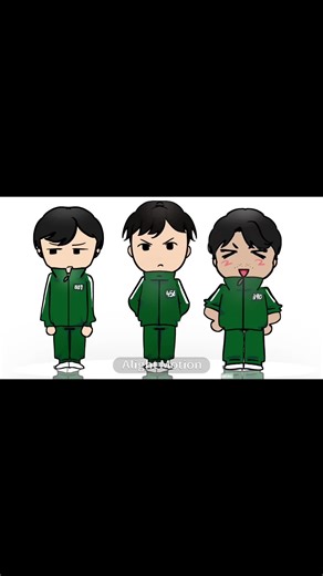 あけおめ！イカゲームのアニメイラスト
