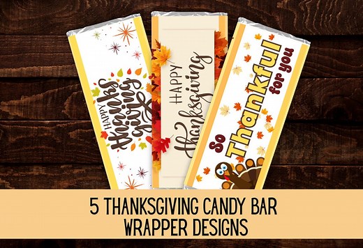Thanksgiving Candy Bar Wrapper, Instant Download, Kid and Adult Party Favor, Fun Chocolate Bar Label, Printable - Etsy
