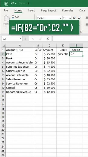 How to Sort Debit and Credit Amount Using Formula In Excel