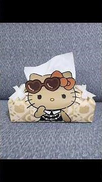 How I turned Chagee Hello Kitty paper bag into a tissue box #chagee #Singapore #sanrio #hellokitty