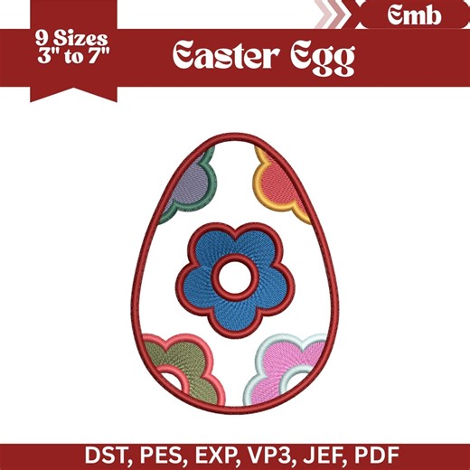 Egg Embroidery Design, Easter Embroidery Machine File, 9 Sizes, Instant Download - Etsy