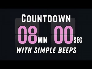 08‑Min Flip Clock Countdown Timer with Simple Beeps | Start & End Sound Effects