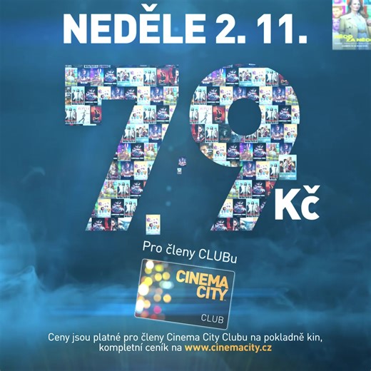 🔸 Levná neděle dorazí do Cinema City! 🎬 Už 2. listopadu vás čeká pořádná dávka filmů za bezkonkurenční cenu – od 79 Kč! 🍿 Ať už milujete 2D, 3D, IMAX nebo 4DX, všechny formáty budou za jednotnou cenu. 💯 A aby toho nebylo málo, připravili jsme i výrazné slevy na filmový merch. Vstupenky ulovíte už teď online na našem webu 👉 cinemacity.cz | Cinema City Česká republika
