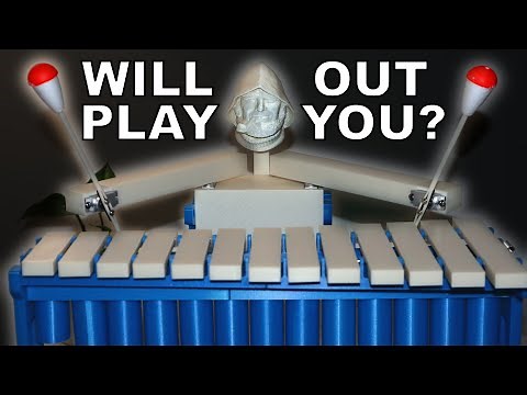 Robot Fisherman plays 3D printed mini marimba