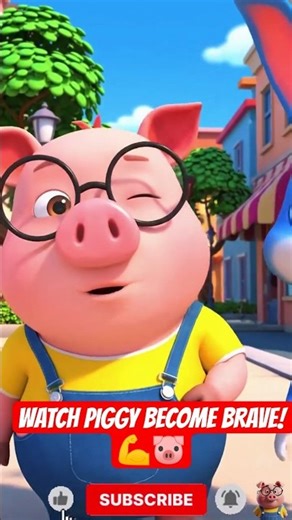 PIGGY IS TOO SHY?! 😳👋 #PiggyLifeLessons #kidseducation #funny