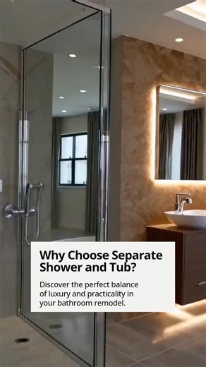 MY CONSTRUCTION GROUP on Instagram: "Transform your bathroom with a dual bathing area — the perfect blend of function and luxury. Enjoy the convenience of a separate shower and soaking tub designed to fit your lifestyle and enhance your home's comfort. Ready to create your dream bathroom? Let's bring your vision to life with expert craftsmanship and personalized service. #BayAreaRemodeling #BayAreaContractor #BayAreaHomeImprovement #SanJoseContractor #OaklandContractor #SFContractor #BathroomRem