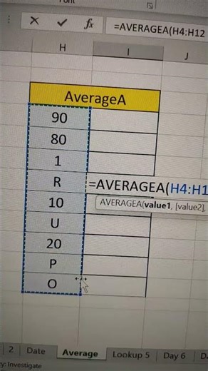 AverageA formula, Excel formulas #excel