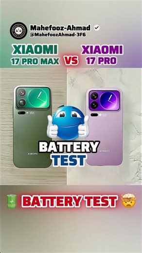 Xiaomi 17 Pro Max VS Xiaomi 17 Pro Battery Test #shorts #xiaomi #viral #batterytest