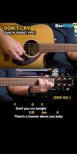 Don’t Cry - Guns N’ Roses (1991) Easy Guitar Chords Tutorial with Lyrics Part 1 SHORTS REELS | Doc OTEP Studio