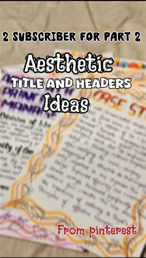Aesthetic title and headers idea's 🎀✨