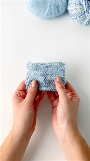 DROPS Design / Garnstudio on Instagram: "For a soft and subtle, light blue combination, with gentle colour flecks, try working together DROPS Baby Merino 100, mermaid spell and DROPS Kid-Silk 58, aquamarine. Our knitted sample has a knitting tension of about 17 stitches = 10 cm using 5 mm needles, which is a perfect fit for patterns in knitting tension group 17 - 16 stitches. Read more about this yarn combination and find free patterns that you can make with it by following the link in bio. #dro